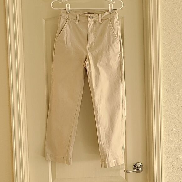 Everlane Cropped Straight Regular Sandstone Jeans Pants 2 Cotton Women's Cream - Picture 7 of 8